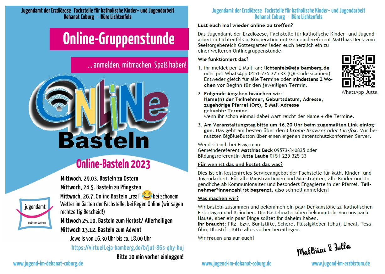 Flyer Online Basteln 2023